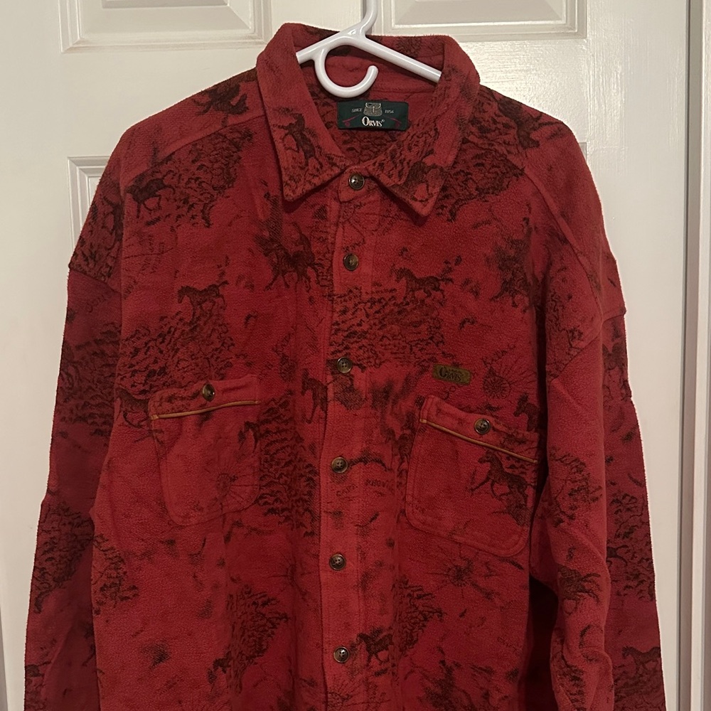 Woolrich Men's Red Patterned Shirt Jacket